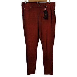 East Adeline Ankle Skinny Jeans burgundy Size 14W women jeans. NWT